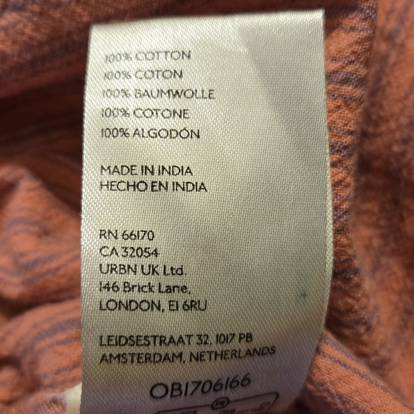 Free People Runyan Cotton Striped Harem Drop Crotch Pink Baggy Pants Med - Picture 10 of 10